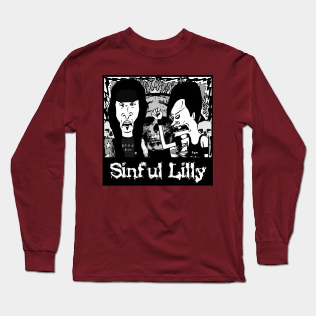 Sinful Lilly Zombie Head Fire Fire Long Sleeve T-Shirt by SinfulLIlly